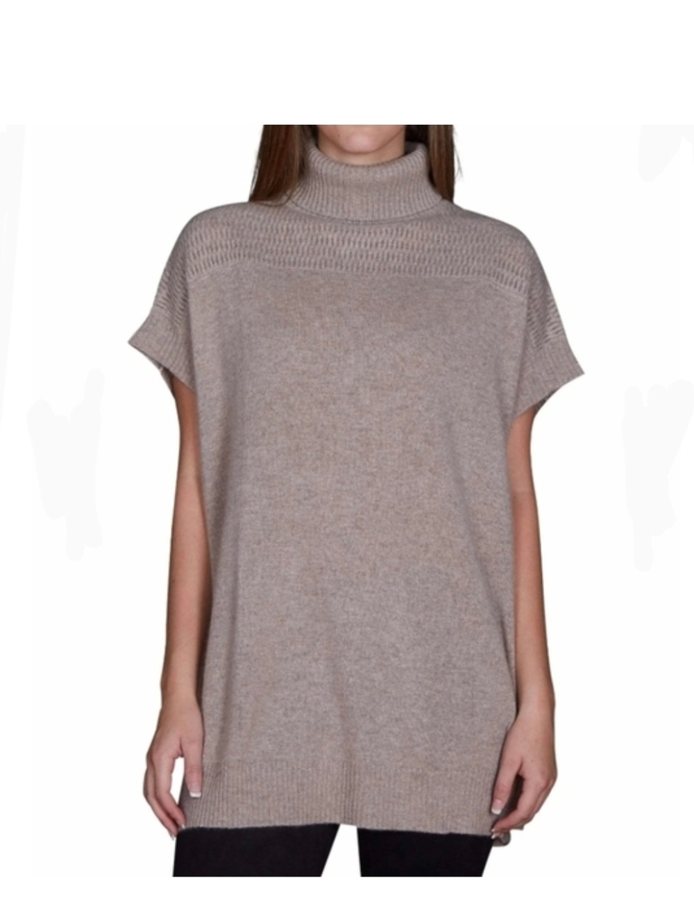 Velvet by Graham & Spencer Quinny Cashmere Poncho Sweater Pullover Turtleneck